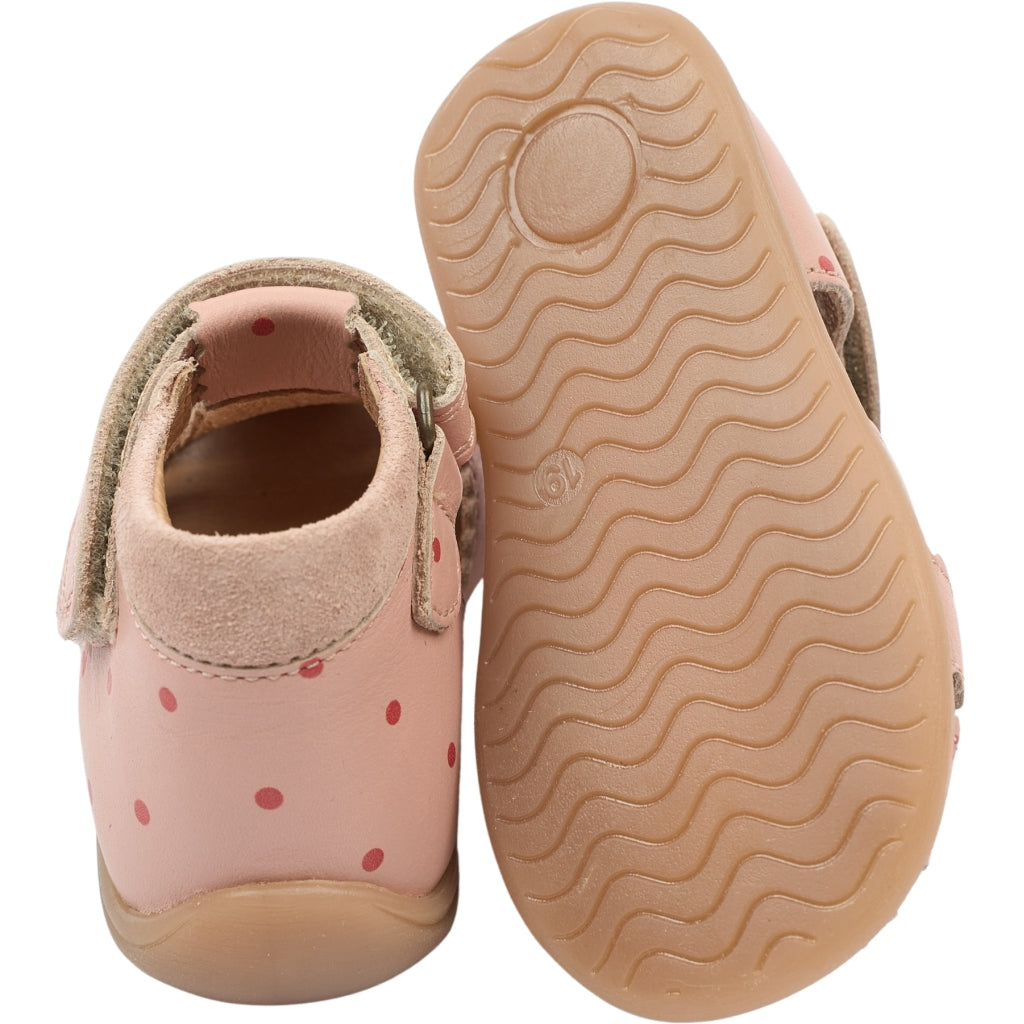 POM POM PMPi Starter Scallop Sandal Sandals Misty Rose Dot AOP