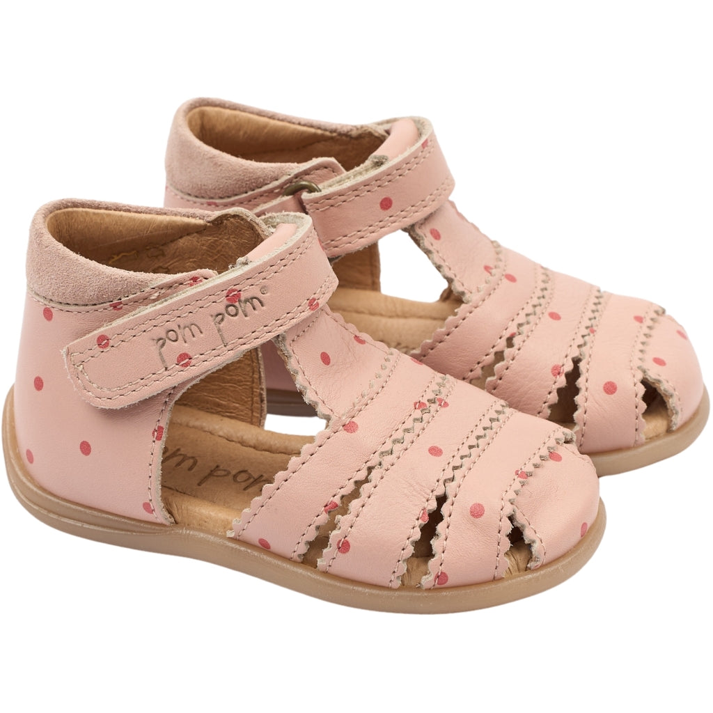 POM POM PMPi Starter Scallop Sandal Sandals Misty Rose Dot AOP