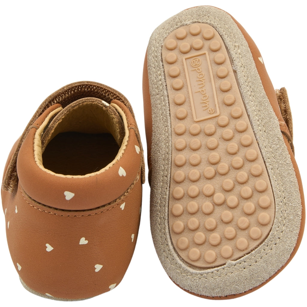 POM POM PMPiti Beginner AOP Slippers Caramel Cafe Heart AOP