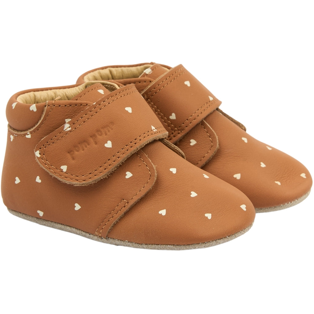 POM POM PMPiti Beginner AOP Slippers Caramel Cafe Heart AOP