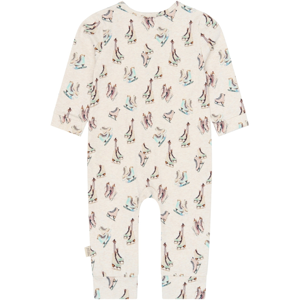 PETIT PIAO PPBlizz L_S Jumpsuit Heldragter Eggnog Melange Ice Skate AOP