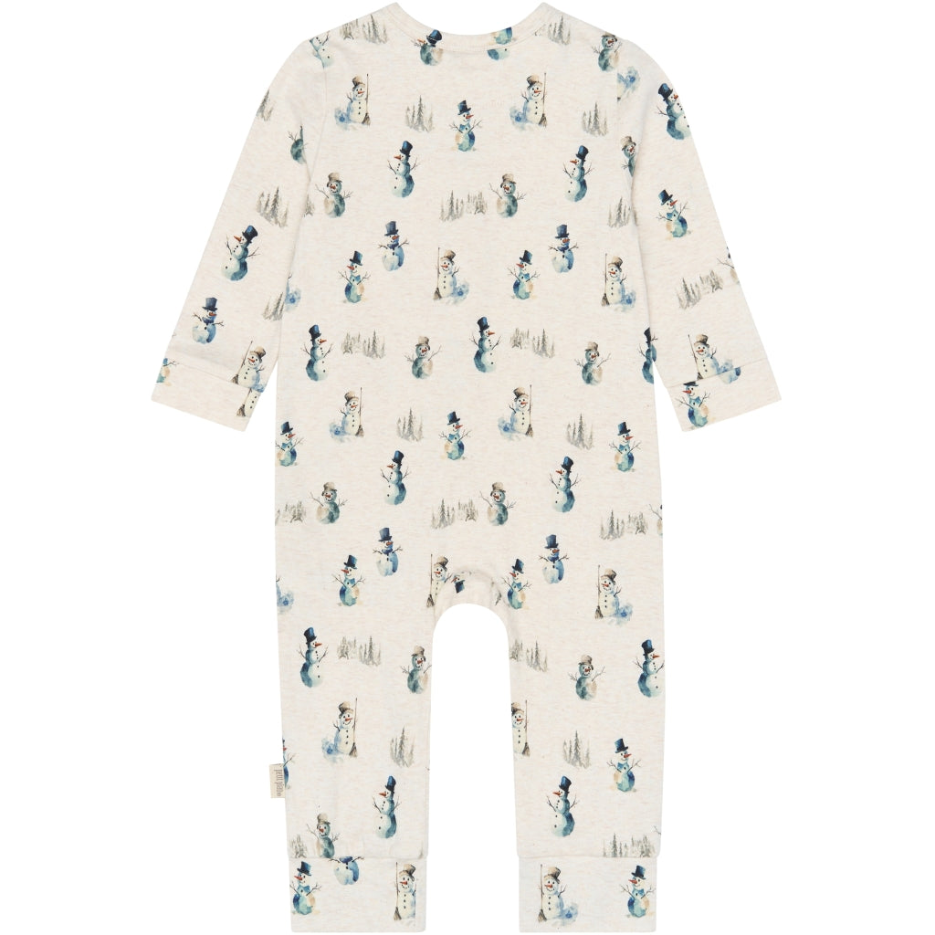 PETIT PIAO PPBlizz L_S Jumpsuit Heldragter Eggnog Melange Snowman AOP