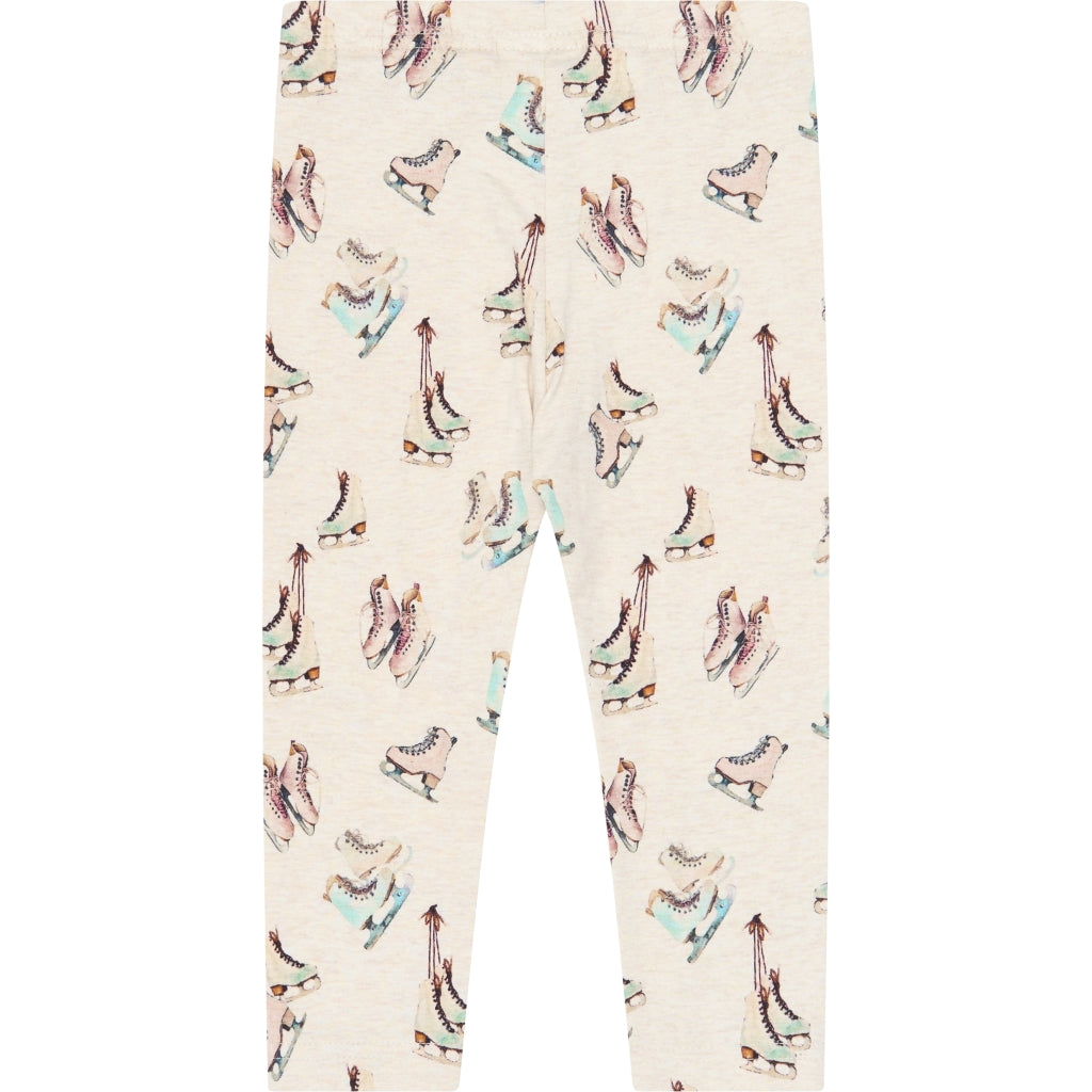PETIT PIAO PPBlizz Leggings Leggings Eggnog Melange Ice Skate AOP