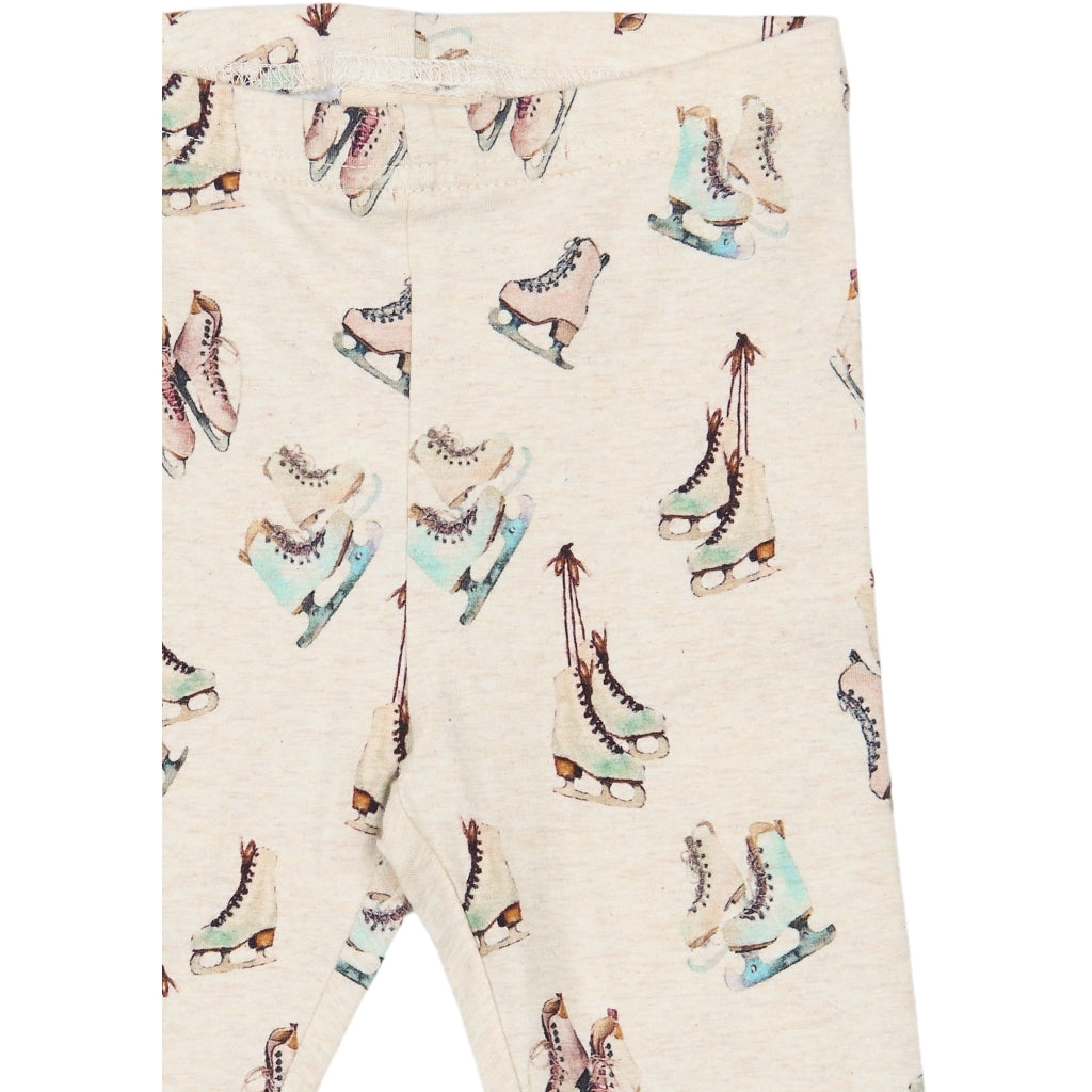 PETIT PIAO PPBlizz Leggings Leggings Eggnog Melange Ice Skate AOP