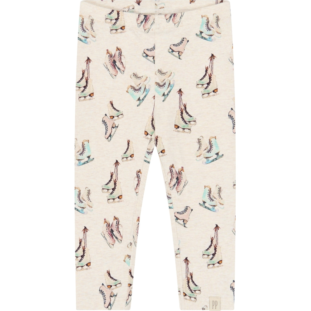 PETIT PIAO PPBlizz Leggings Leggings Eggnog Melange Ice Skate AOP
