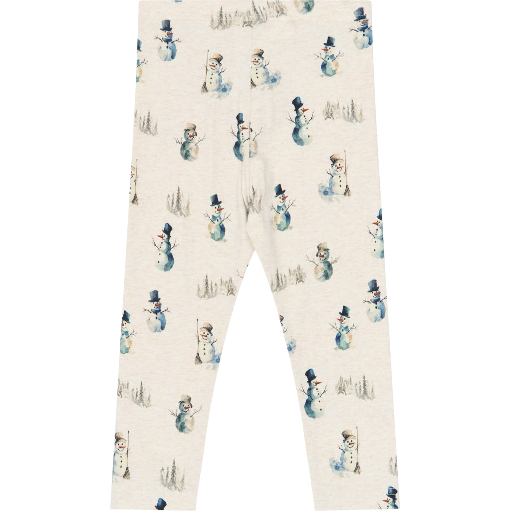 PETIT PIAO PPBlizz Leggings Leggings Eggnog Melange Snowman AOP
