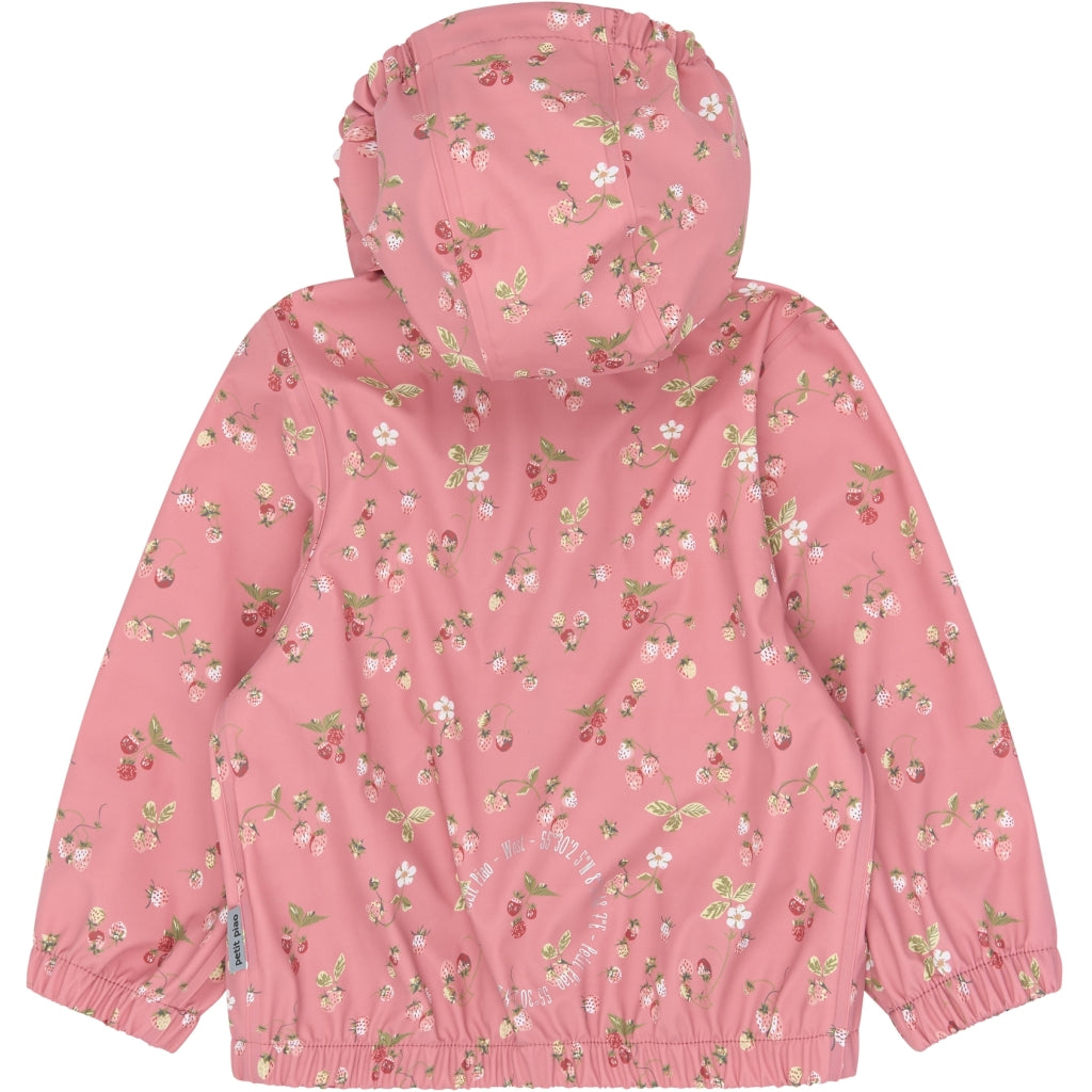 PETIT PIAO PPDai Rainwear Set W. Susp. Regntøj Dusty Rose Strawberry AOP