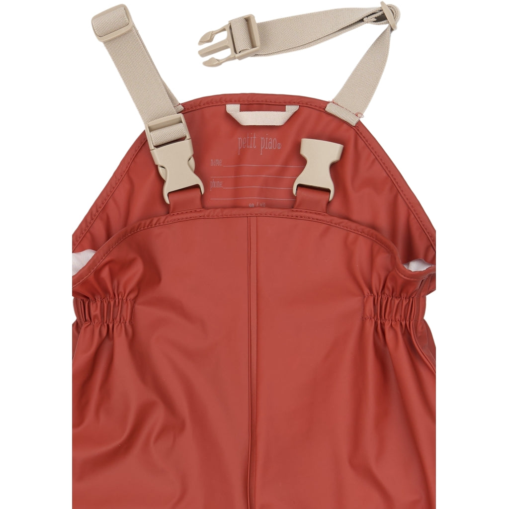PETIT PIAO PPDai Rainwear Set W. Susp. Regntøj Dusty Rose Strawberry AOP