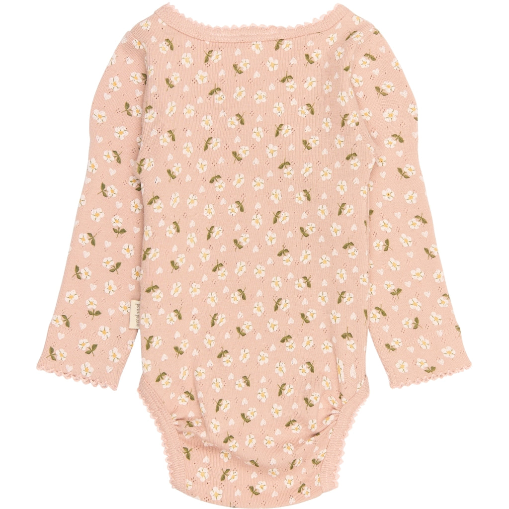 PETIT PIAO PPDea L_S Body Fold NB Bodystockings Misty Rose Flower AOP