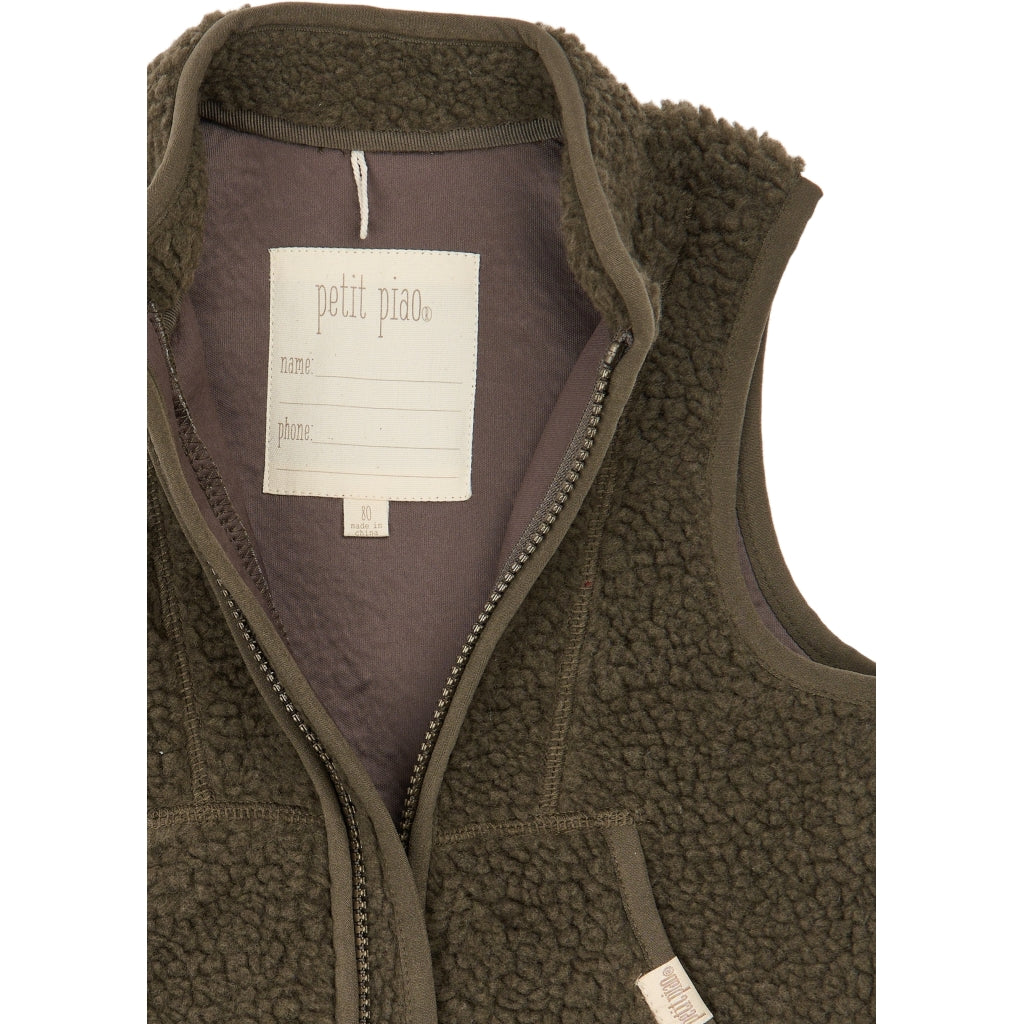 PETIT PIAO PPDesino Fleece Waistcoat Vest Major Brown