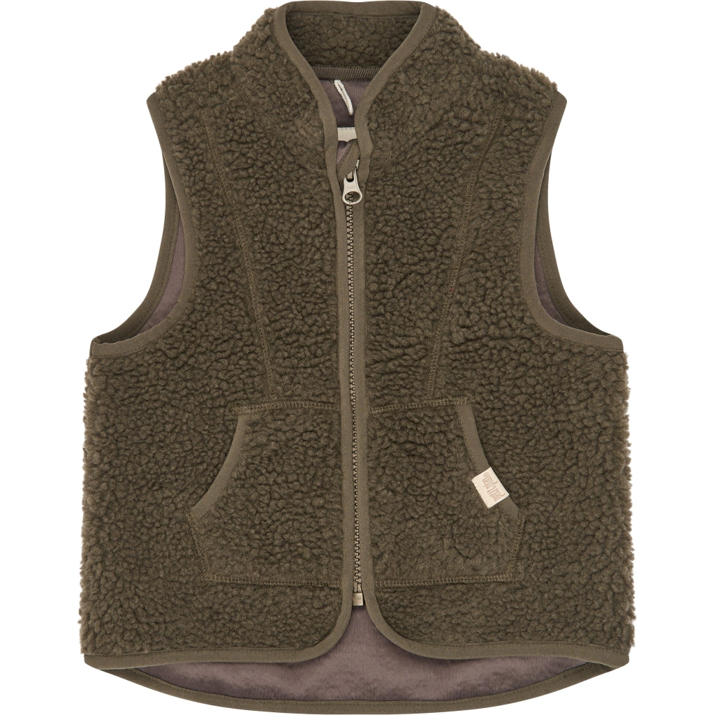 PETIT PIAO PPDesino Fleece Waistcoat Vest Major Brown