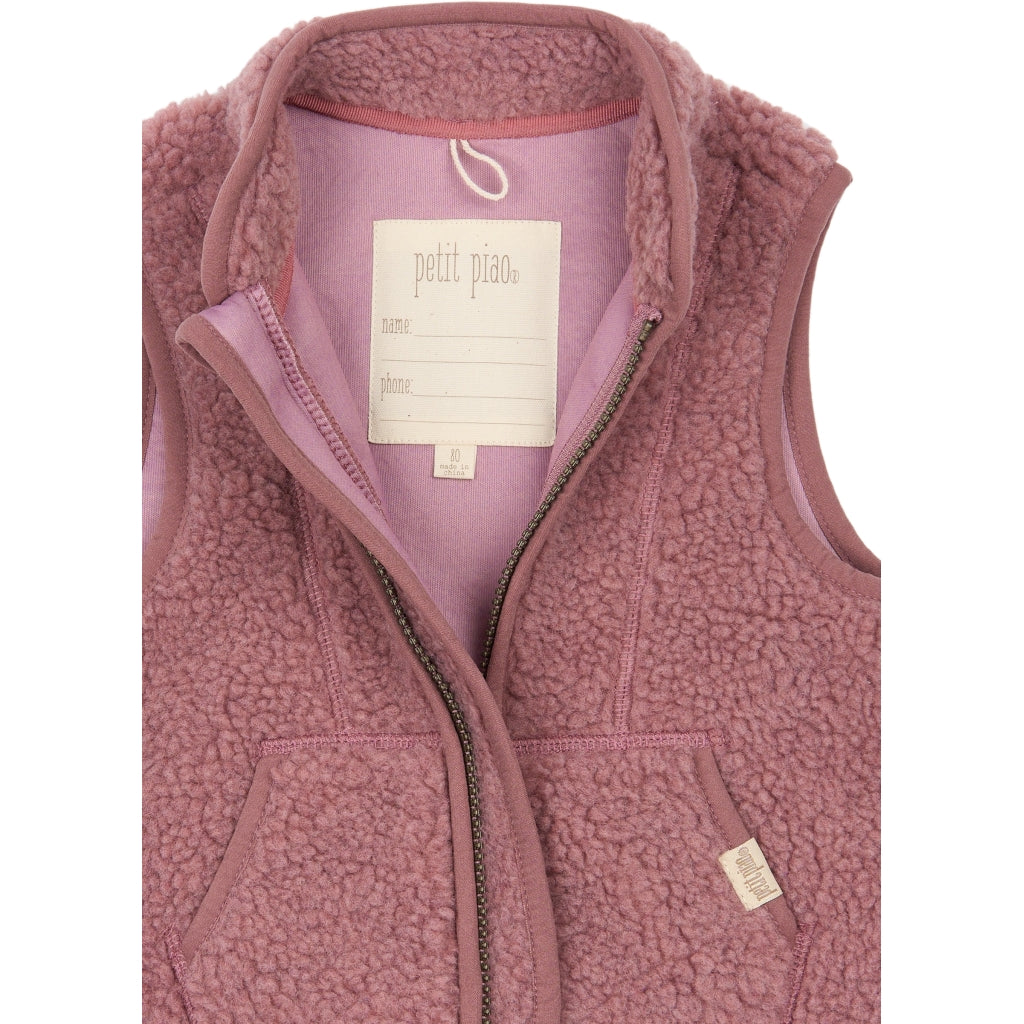 PETIT PIAO PPDesino Fleece Waistcoat Vest Nostalgic Rose