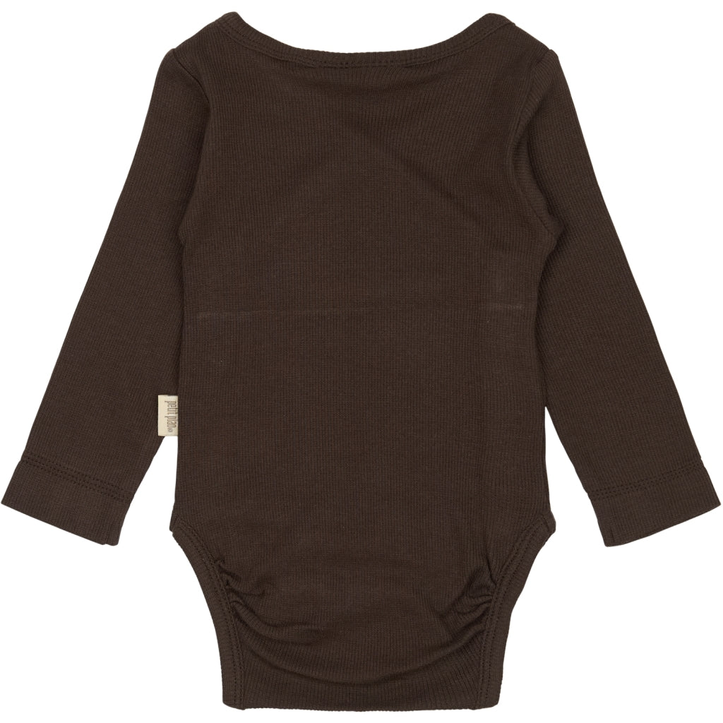 PETIT PIAO PPDi Body L/S fold over NB NOOS Bodystockings Coffee Bean