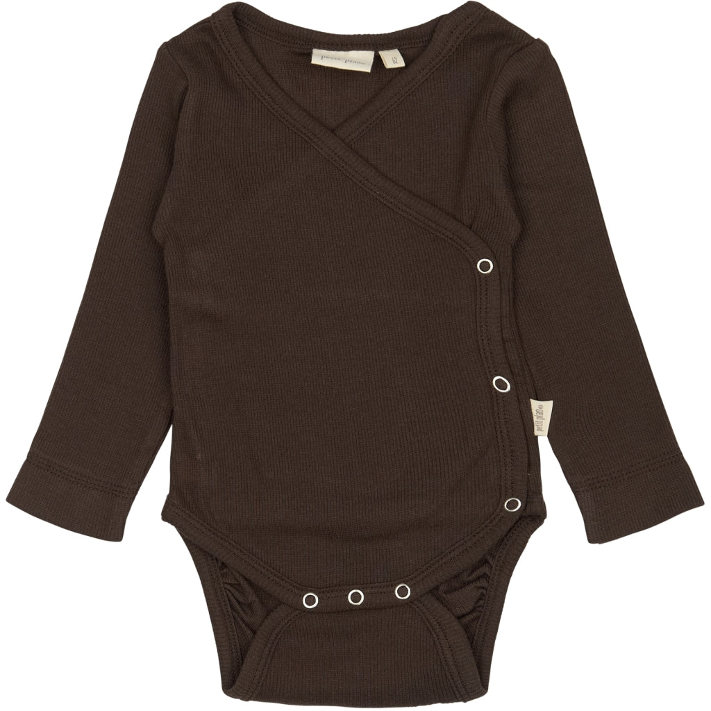 PETIT PIAO PPDi Body L/S fold over NB NOOS Bodystockings Coffee Bean