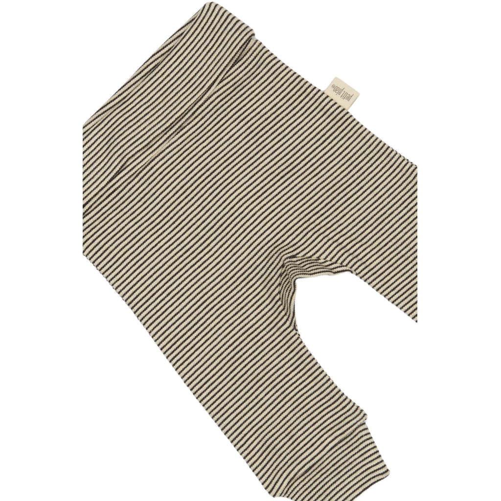 PETIT PIAO PPDian fold leggings stripe NB NOOS Leggings Coffee Bean/Dark Off White