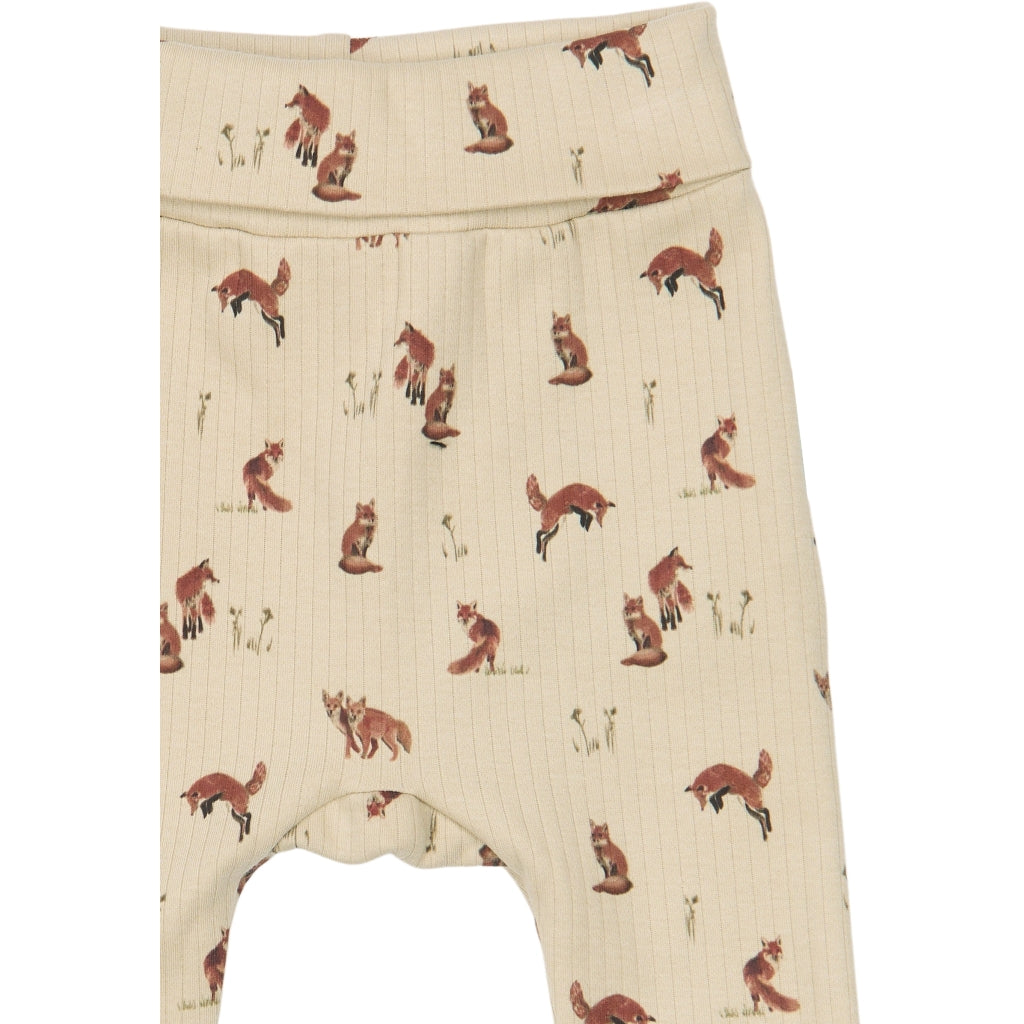 PETIT PIAO PPDinn High Waist Leggings Pointelle NB Leggings Cement Fox AOP