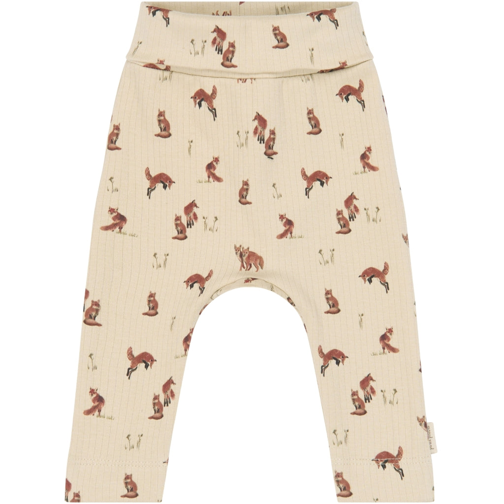 PETIT PIAO PPDinn High Waist Leggings Pointelle NB Leggings Cement Fox AOP