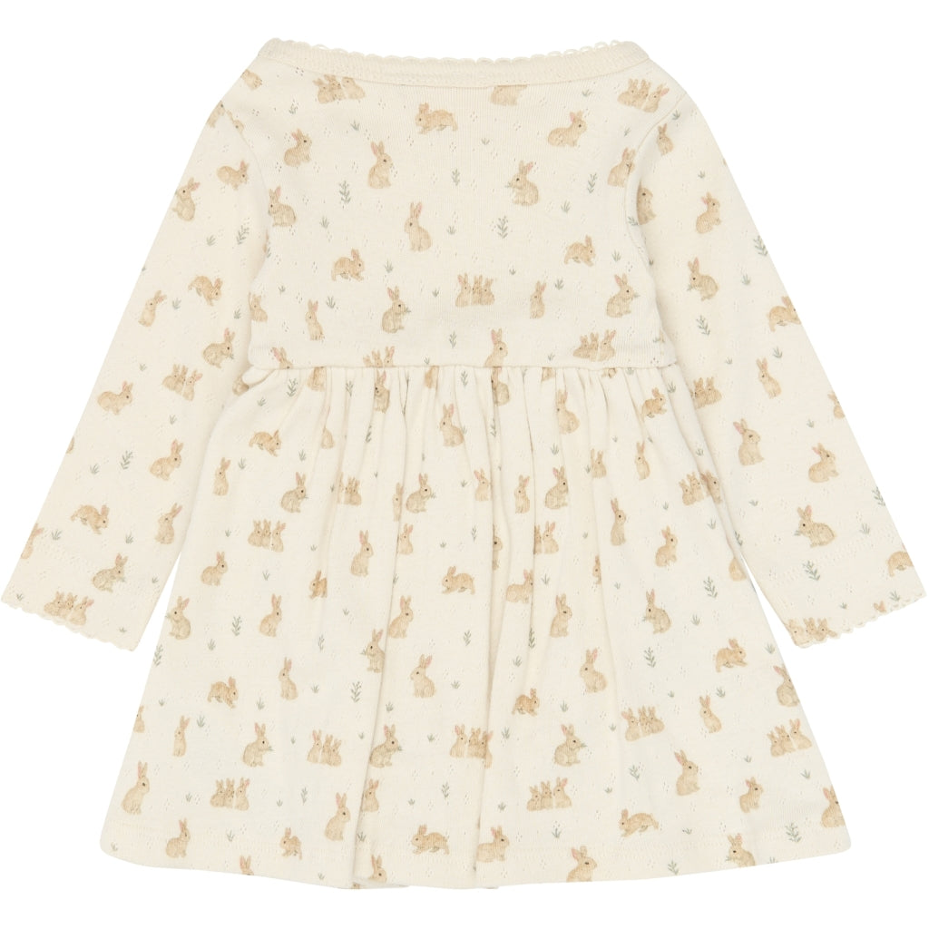 PETIT PIAO PPDio L_S Body Dress Fold Pointelle NB Bodystockings Eggnog Rabbit AOP