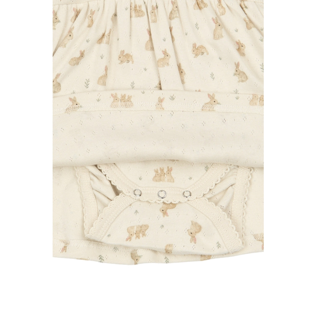 PETIT PIAO PPDio L_S Body Dress Fold Pointelle NB Bodystockings Eggnog Rabbit AOP