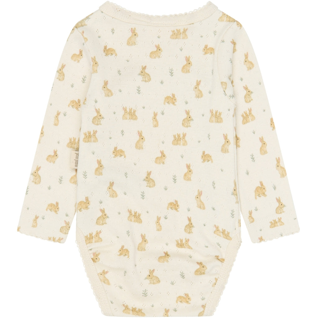PETIT PIAO PPDio L_S Body Fold Pointelle NB Bodystockings Eggnog Rabbit AOP