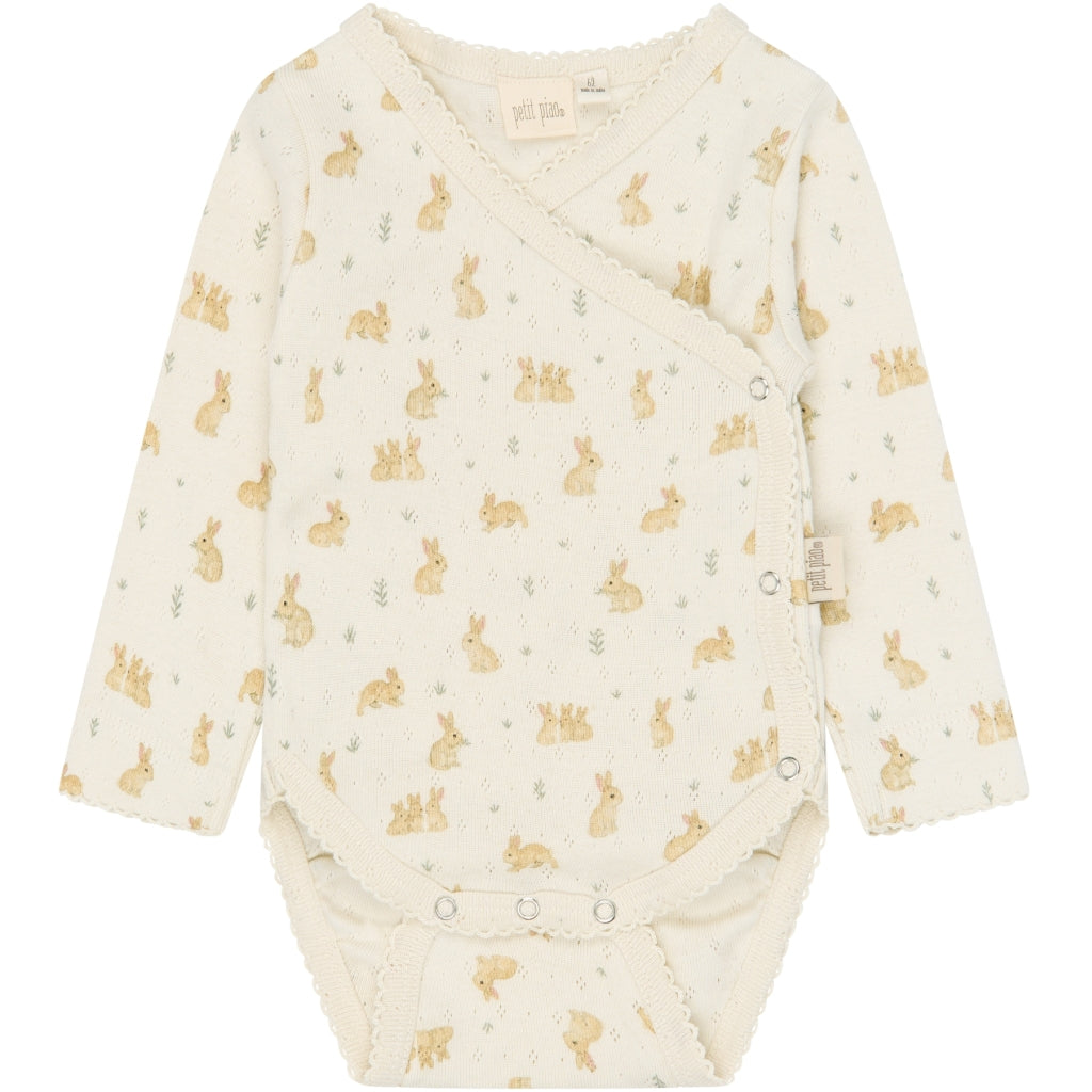 PETIT PIAO PPDio L_S Body Fold Pointelle NB Bodystockings Eggnog Rabbit AOP