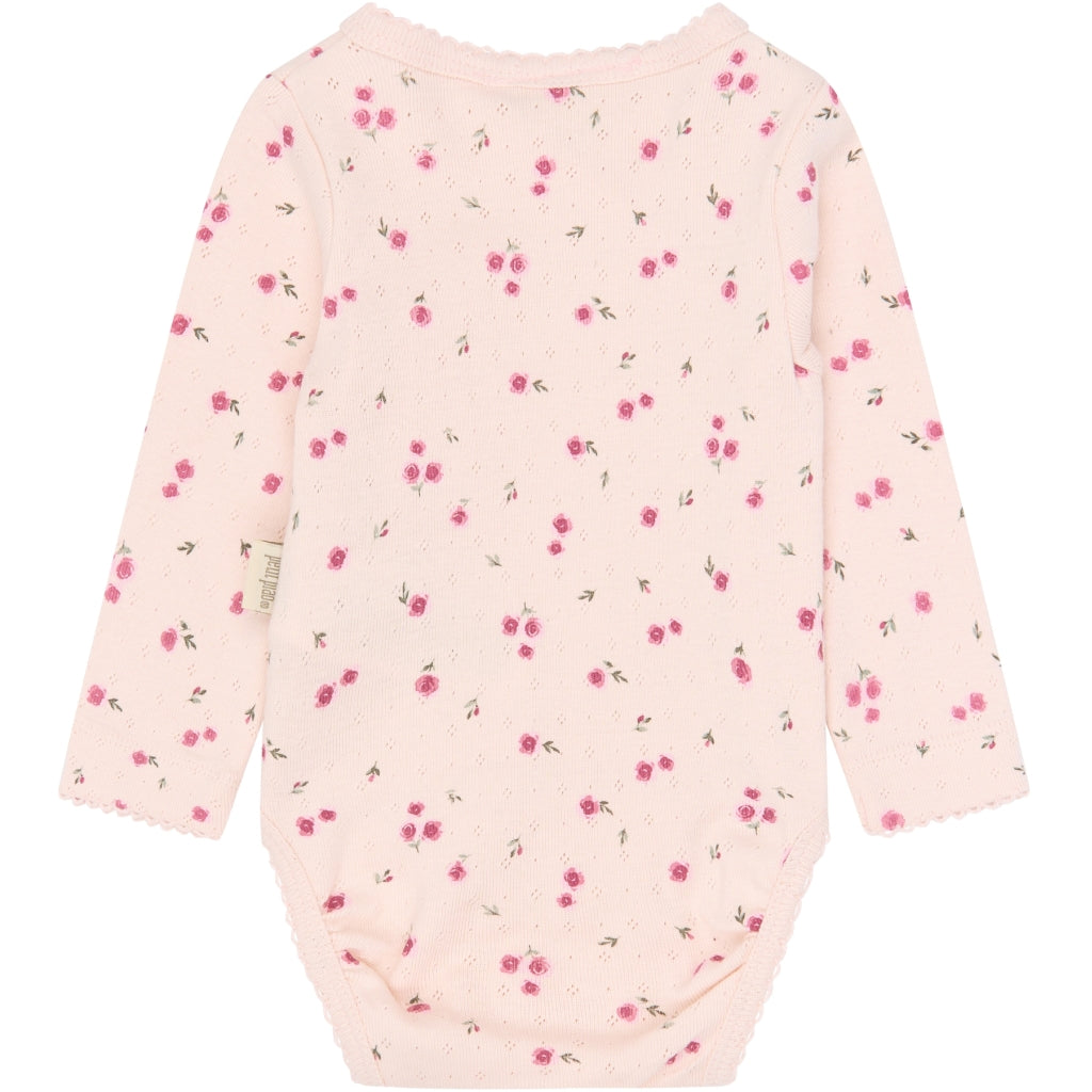 PETIT PIAO PPDio L_S Body Fold Pointelle NB Bodystockings Mauve Chalk Rosehip AOP
