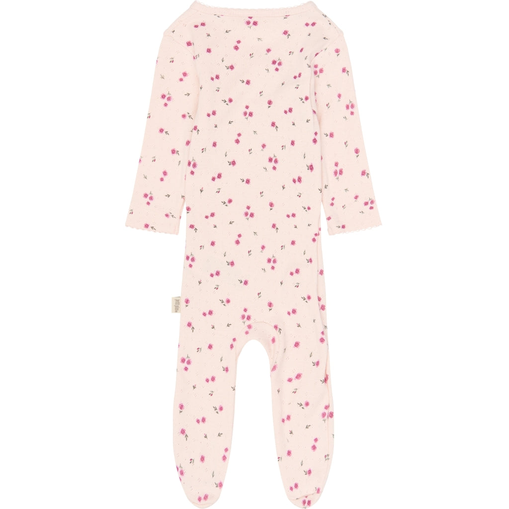 PETIT PIAO PPDio L_S Jumpsuit Fold Feet Pointelle NB Heldragter Mauve Chalk Rosehip AOP