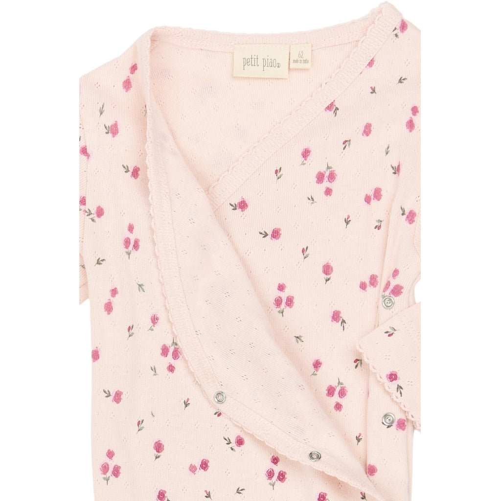 PETIT PIAO PPDio L_S Jumpsuit Fold Feet Pointelle NB Heldragter Mauve Chalk Rosehip AOP