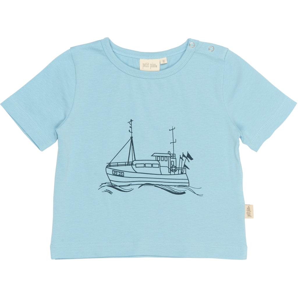 PETIT PIAO PPEast OS S_S Tee T-shirt Soft Chambray