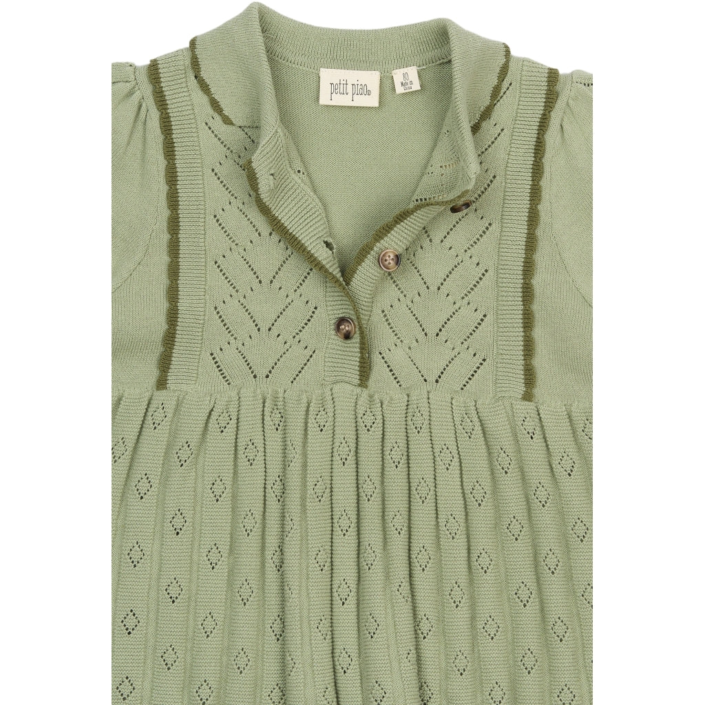 PETIT PIAO PPEdel S_S Knit Dress Strik Mosstone