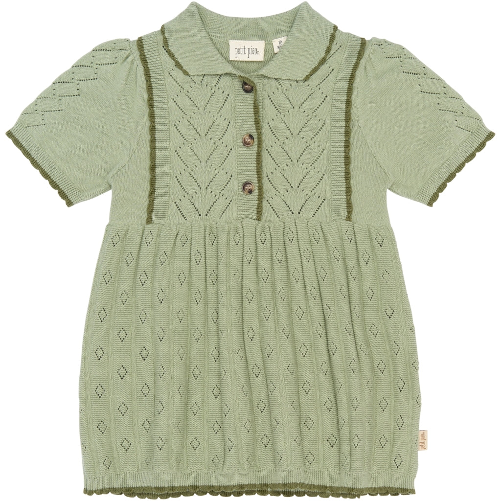 PETIT PIAO PPEdel S_S Knit Dress Strik Mosstone