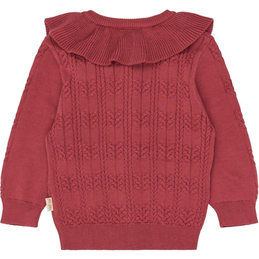 PETIT PIAO PPEdora Cable Knit Cardigan Strik Rose Brown