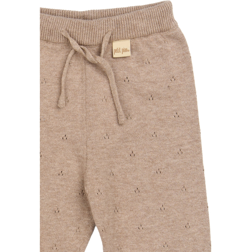 PETIT PIAO PPEdris Pointelle Knit Pants NB Strik Woodsmoke