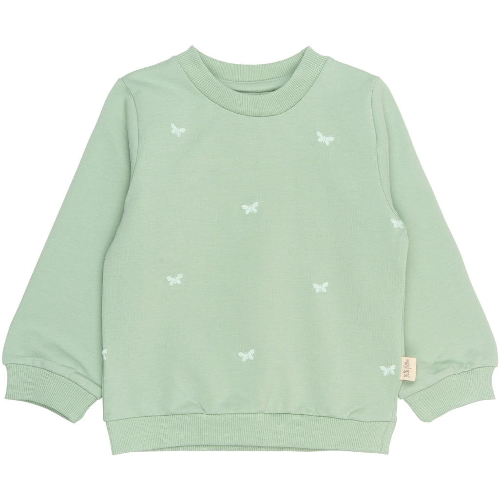 PETIT PIAO PPElis Sweatshirt Sweatshirt Frosty Green Butterfly EMB