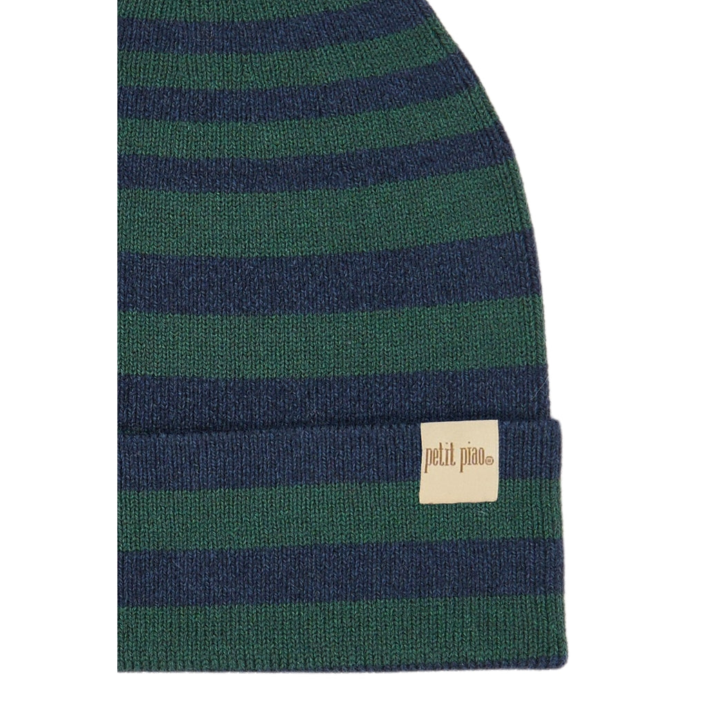 PETIT PIAO PPElliot Knit Hat Huer Trekking Green Striped