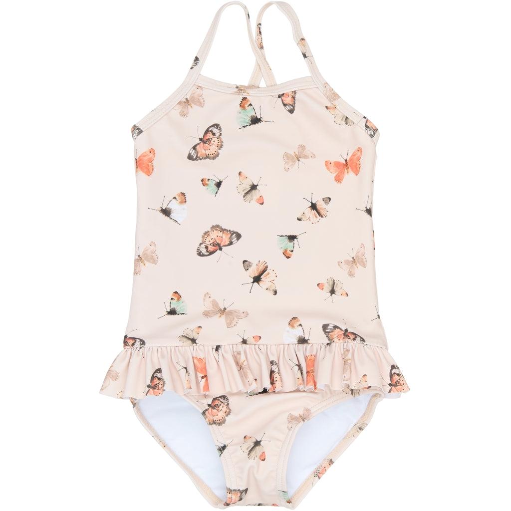 PETIT PIAO PPEm Frill Swimsuit Badetøj Fog Butterfly AOP