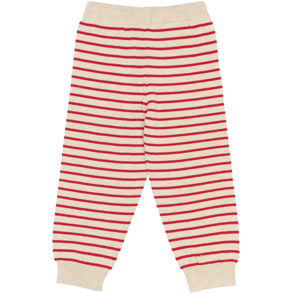 PETIT PIAO PPEoes Knit Pants Strik Cinnabar Striped