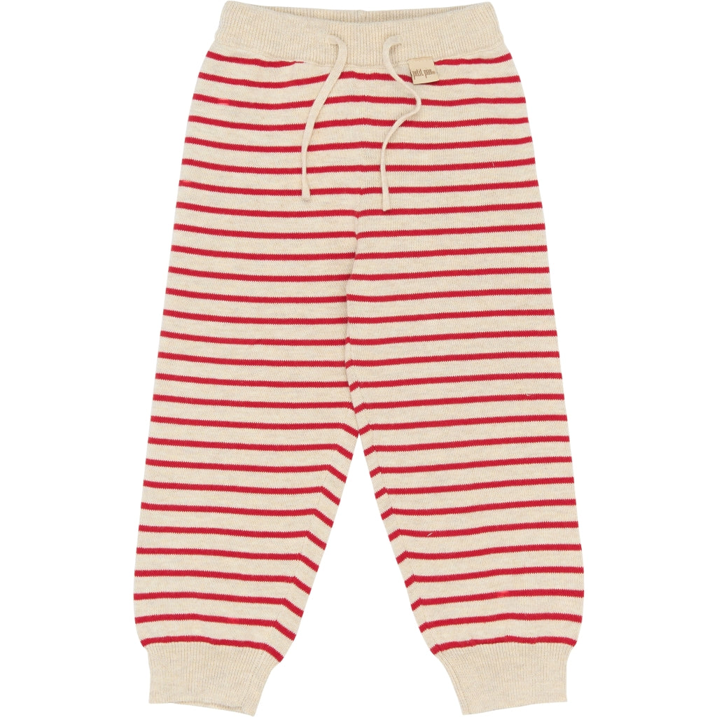 PETIT PIAO PPEoes Knit Pants Strik Cinnabar Striped