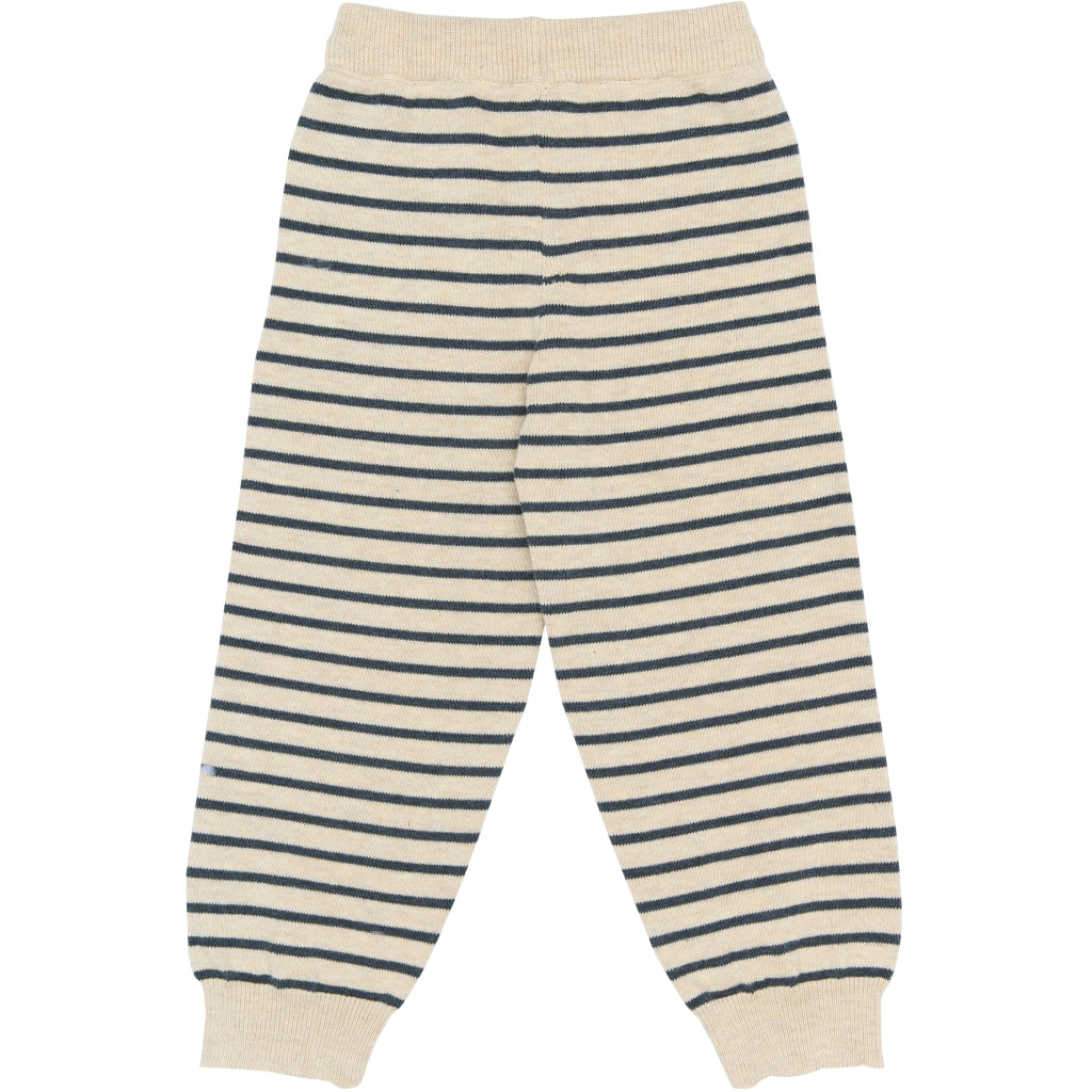 PETIT PIAO PPEoes Knit Pants Strik Dark Denim Striped
