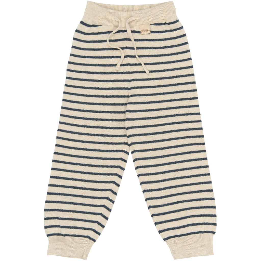 PETIT PIAO PPEoes Knit Pants Strik Dark Denim Striped