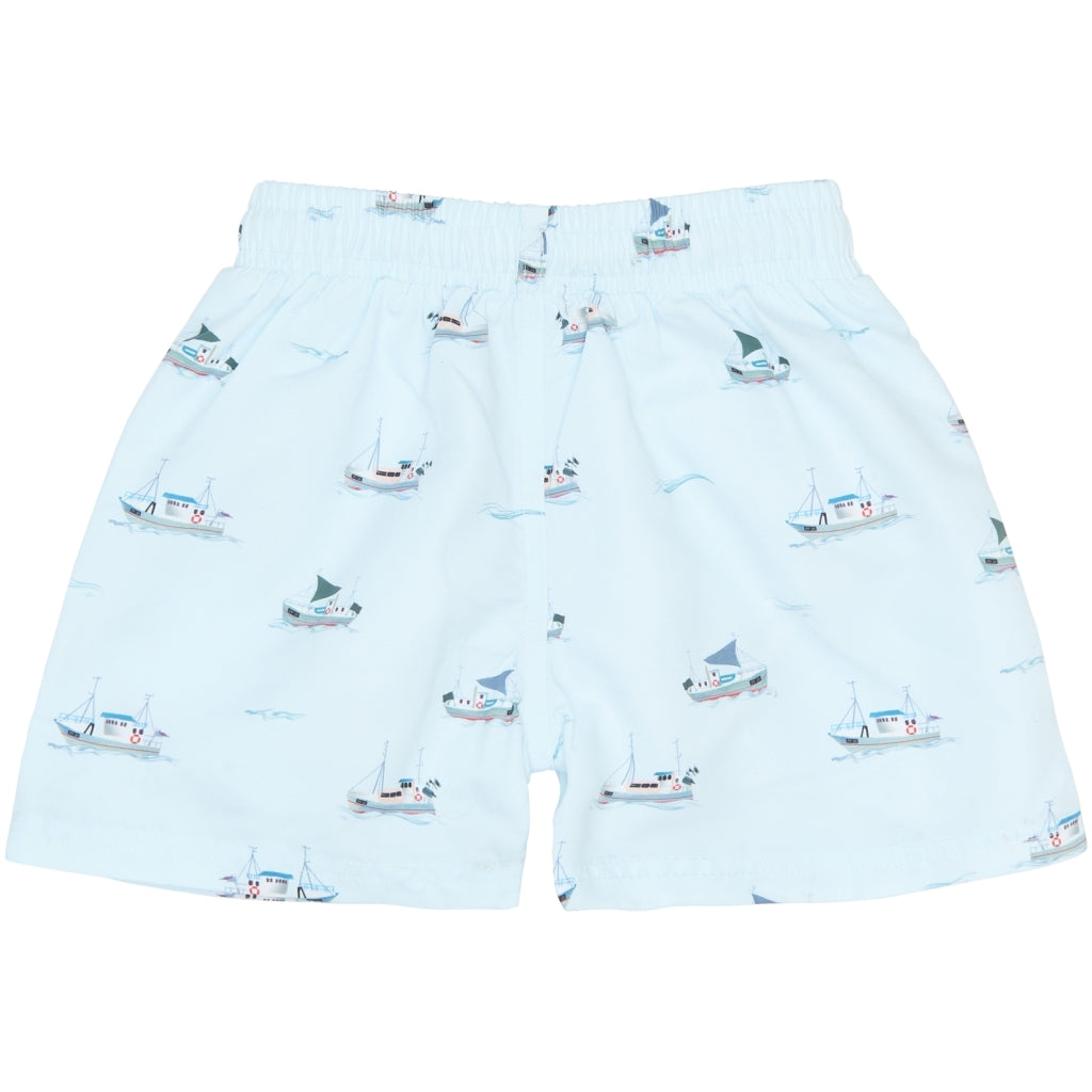 PETIT PIAO PPErel Swim Shorts Badetøj Illusion Blue Boat AOP