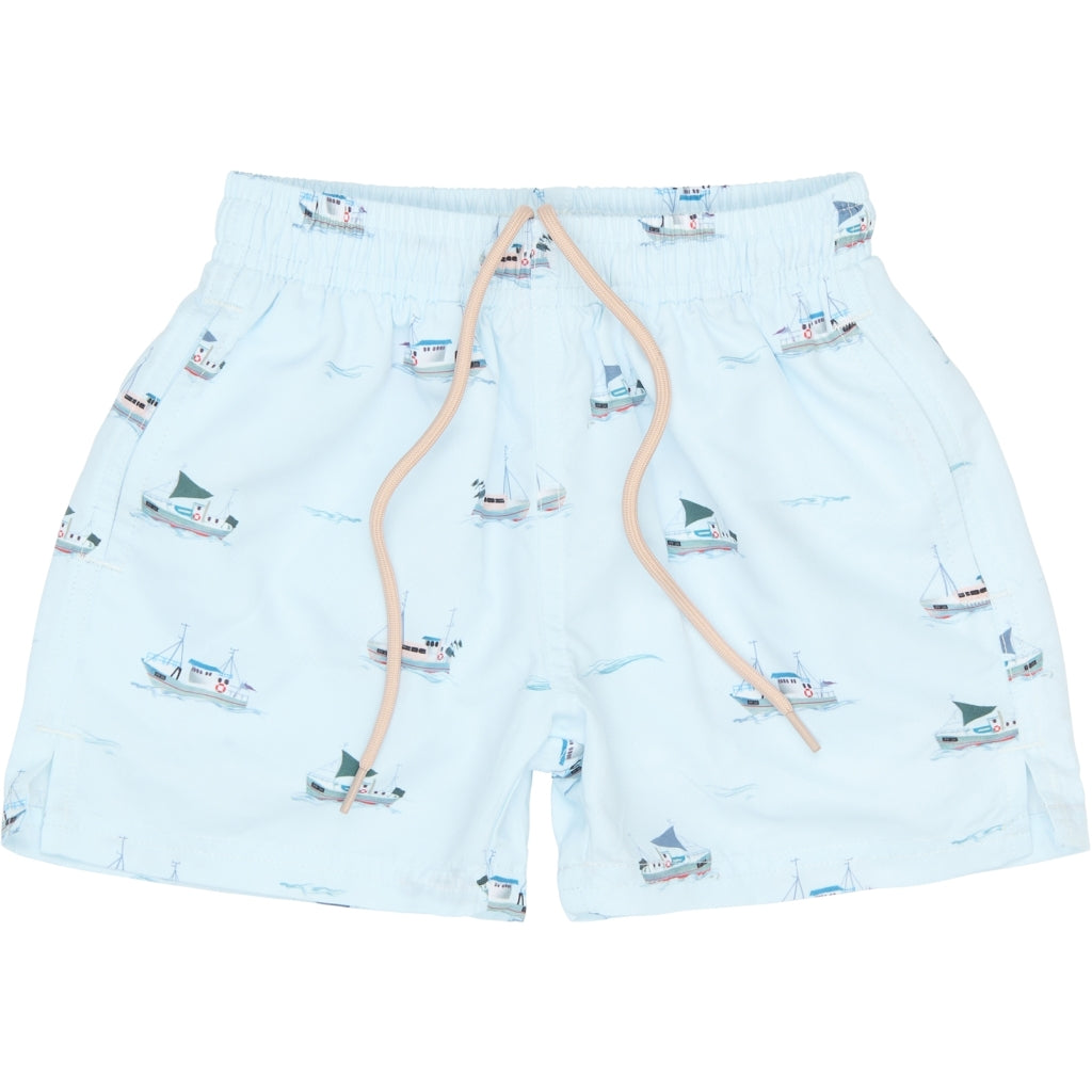 PETIT PIAO PPErel Swim Shorts Badetøj Illusion Blue Boat AOP