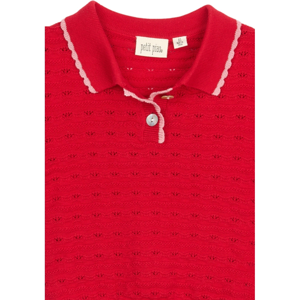 PETIT PIAO PPErna S_S Pointelle Knit Strik Cinnabar