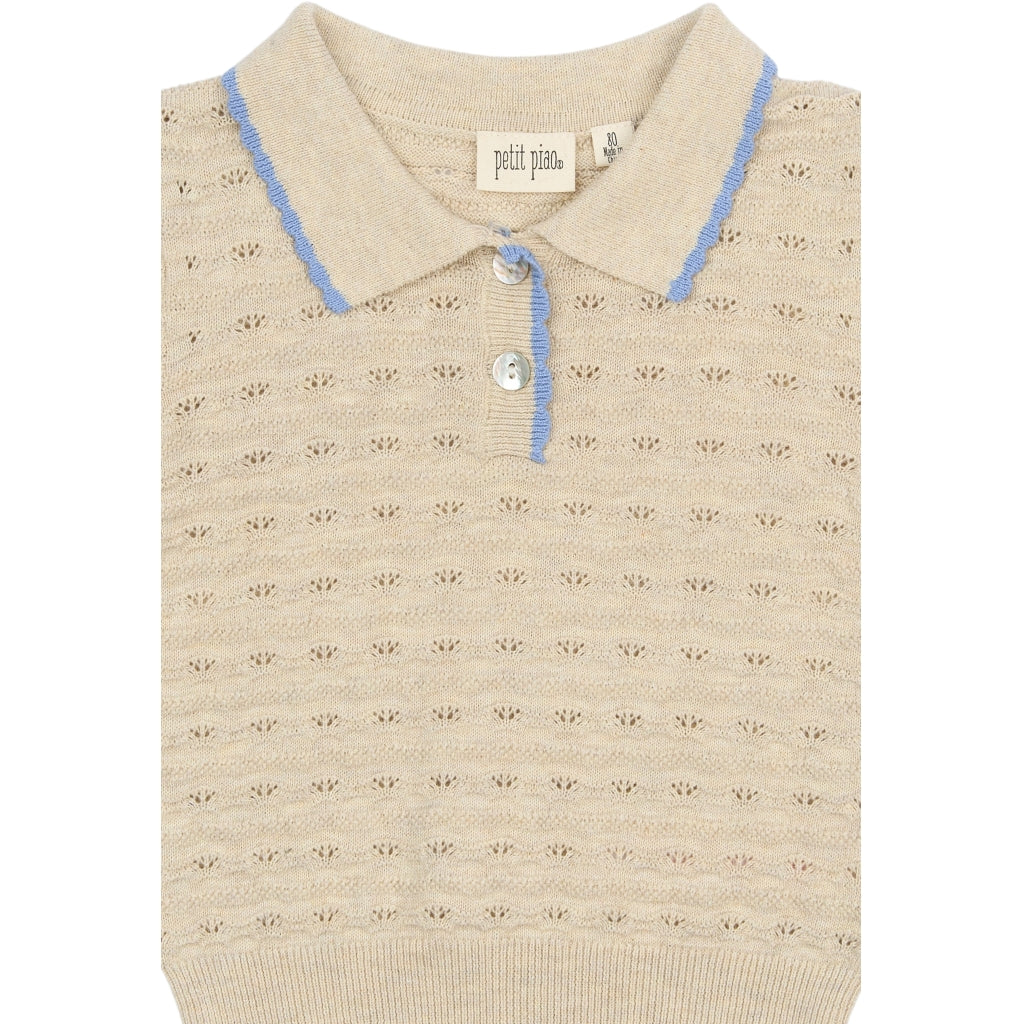 PETIT PIAO PPErna S_S Pointelle Knit Strik Fog