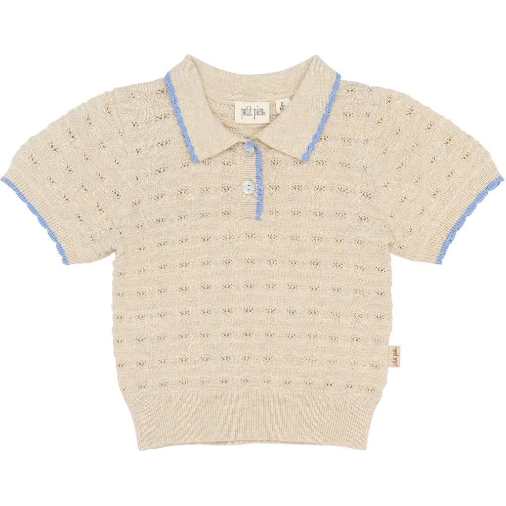 PETIT PIAO PPErna S_S Pointelle Knit Strik Fog