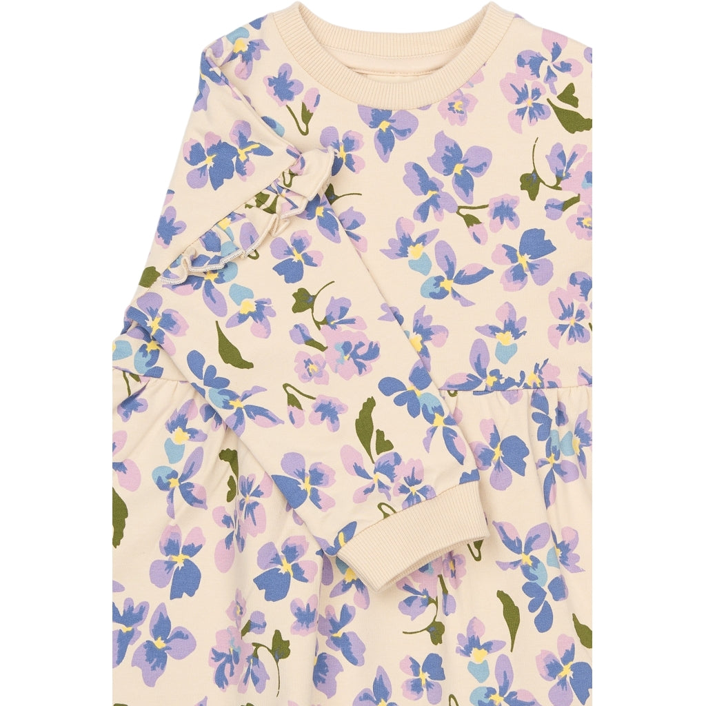 PETIT PIAO PPErwina Sweat Dress Kjoler Fog Viola AOP
