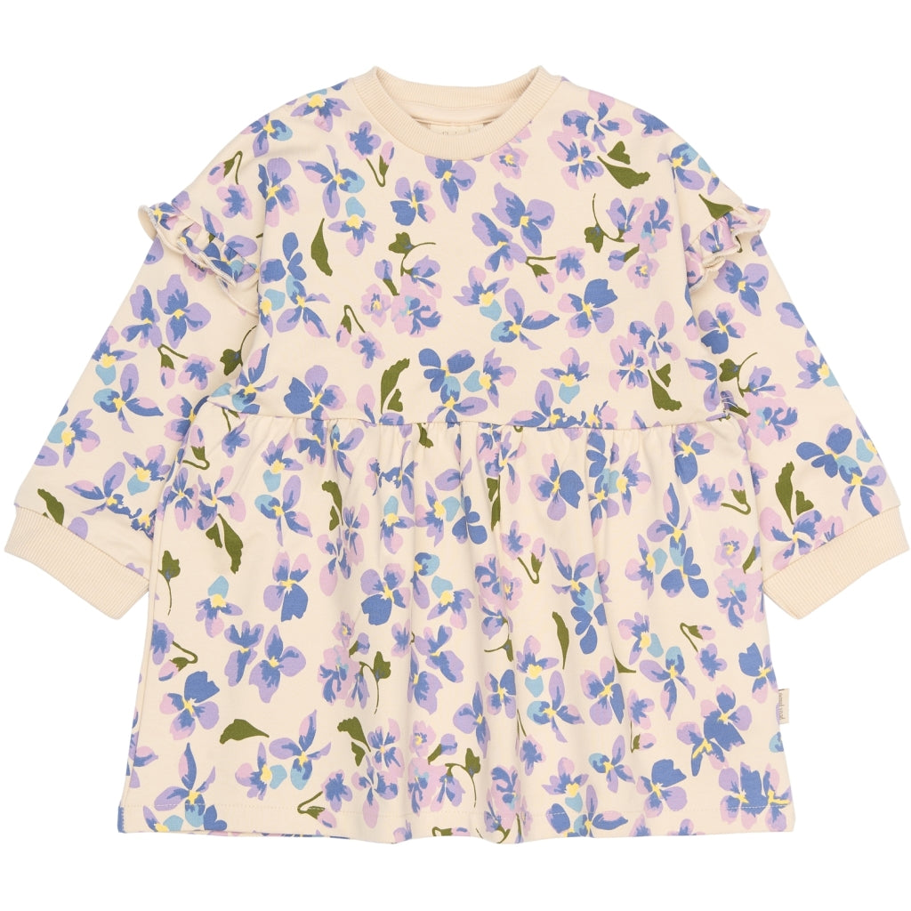 PETIT PIAO PPErwina Sweat Dress Kjoler Fog Viola AOP