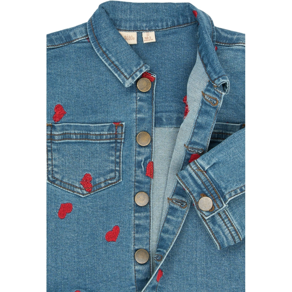 PETIT PIAO PPEva Denim Jacket Jakker Light Blue Denim EMB