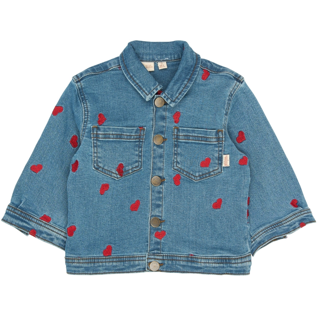 PETIT PIAO PPEva Denim Jacket Jakker Light Blue Denim EMB