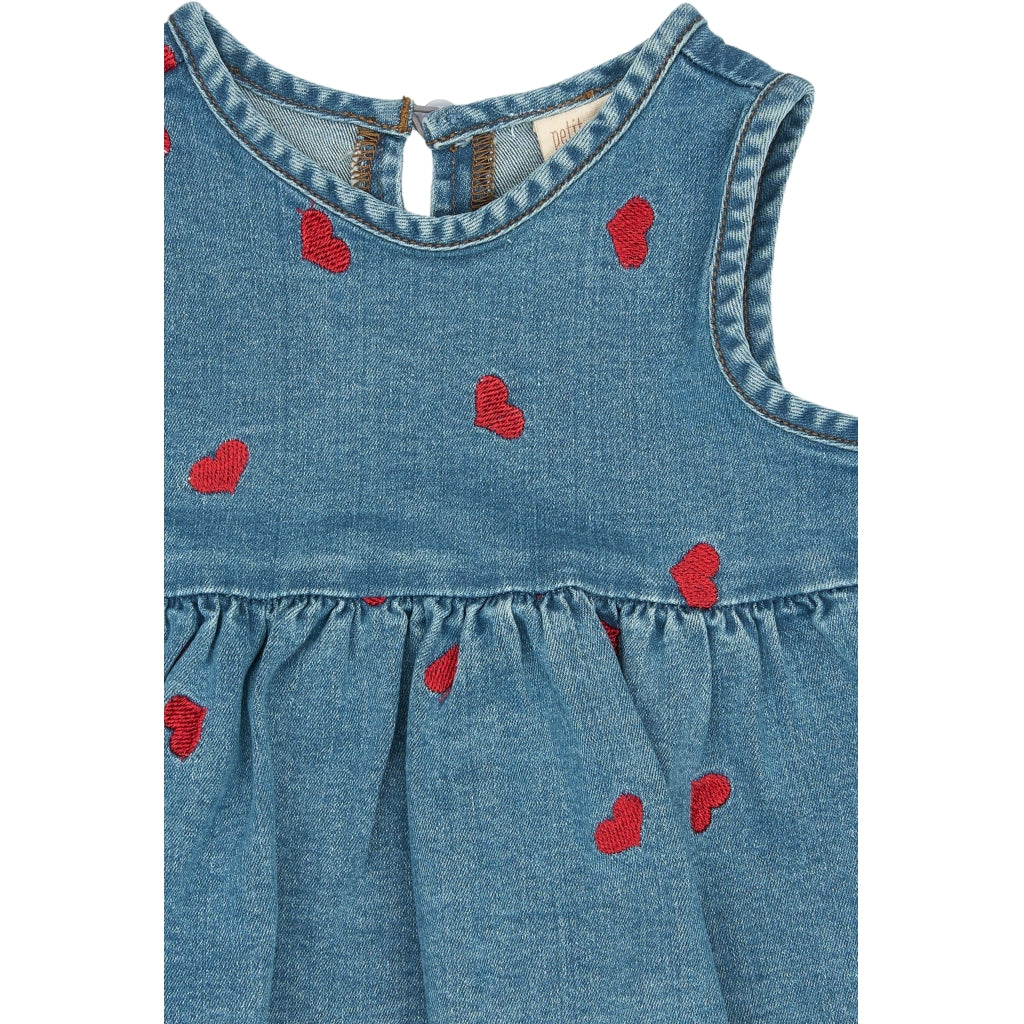 PETIT PIAO PPEva S_L Denim Dress Kjoler Light Blue Denim EMB